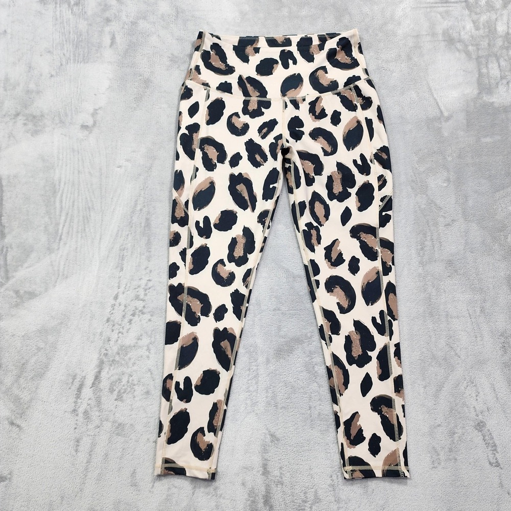 Legend Leggings Womens L Brown High Rise Leopard Ankle Pockets Yoga Gym Running